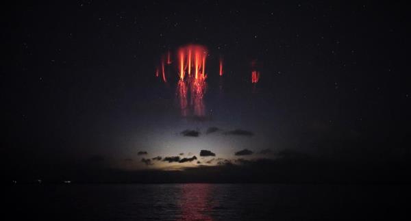 Red Sprites Formed Above Thunderstorms in Southeast Aegean Sea