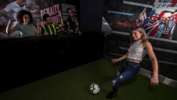 Visitors can try their hand (or foot, as it were) at scoring during a penalty shoot out.